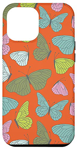 iPhone 12 Pro Max Spring Butterfly Pattern Cute Colorful Butterflies Orange Case