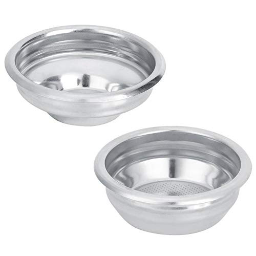 58mm Reusable Basket Coffee Filters Single/Double Porous Filter Bowl Basket Semi-Automatic Coffee Machine Bottomless Handle Filter -Double-