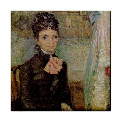 Woman Sitting by a Cradle By Vincent Van Gogh Tile Trivet Woman Sitting by a Cradle By Vincent Van Gogh Tile Trivet