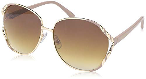 Southpole 1027SP Large Round Metal UV Protective Sunglasses | Wear All-Year | A Gift of Youth, 60 mm, Gold  and  Nude