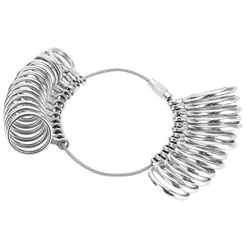 Aufee Metal Ring Sizer, Ring Gauges Finger Sizer, Finger Gauge and Ring Stick Set Finger Measure Tool Jewelry Size Measure Tool for Fitting Wedding Rings-Ring-