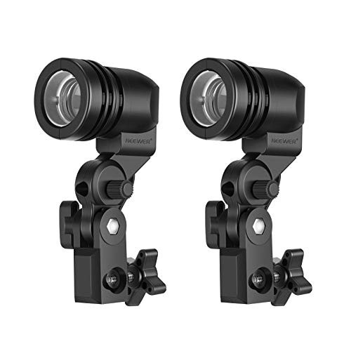Neewer E27 Lamp Holder with Light Stand Mount, Porcelain Socket and Umbrella Holder, Studio Photography AC Socket for Lamp Bulb Light Stand, 2 Packs