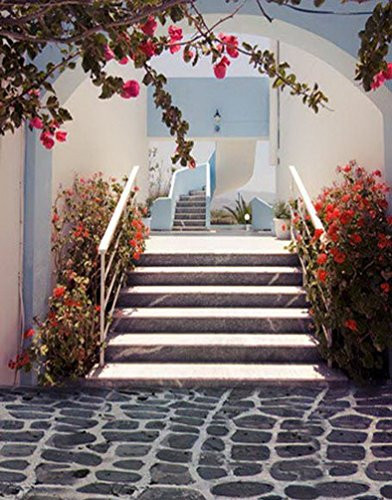 Stone Floor Red Flowers Tree Photography Backdrops Photo Props Studio Background 5x7ft