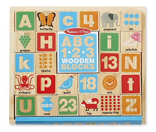 Melissa & Doug ABC/123 Wooden Blocks (26 pcs)