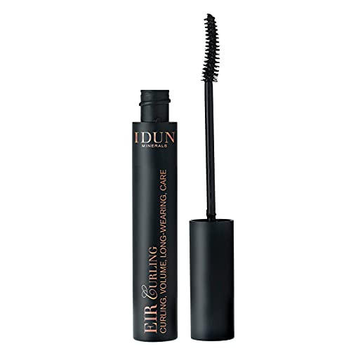 IDUN Minerals - EIR Curling Mascara - Add Volume to Lashes, Without Smudging and Clumping, Safe for Sensitive Eyes - Cruelty Free, 100 percent Vegan Makeup - 007 Black, 0.40 fl oz Tube