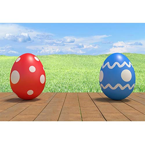 Yeele-Easter-Backdrop 7x5ft Easter Photography Background Eggs Blue Sky Grassland Brown Wooden Floor Sunshine Photo Backdrops Pictures Studio Props Wallpaper