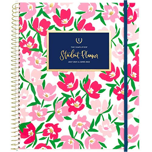 Academic Student Planner 2021-2022, Simplified by Emily Ley for AT-A-GLANCE Weekly  and  Monthly Planner, 8-1/2" x 11", Large, for School, Floral -ELS21-905A-