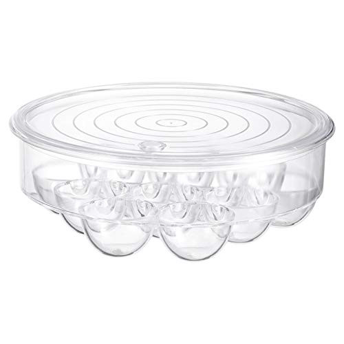 HEMOTON Egg Holder Egg Tray for Refrigerator 12 Grids Egg Storage Container Egg Keeper Egg Trays Savers Egg Case Kitchen Plastic Deviled Egg Box with Lid
