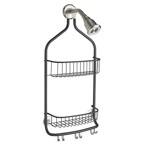 InterDesign Forma Large Shower Caddy  Bathroom Storage Shelves for Shampoo, Conditioner and Soap, Matte Black
