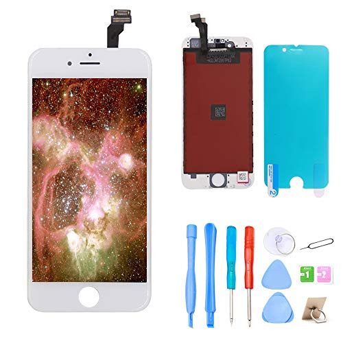 Srinea Screen Replacement Compatible iPhone 6 4.7'' White, LCD Display and Digitizer Frame Assembly with Repair Kit for iPhone 6 (SRPH-002W)