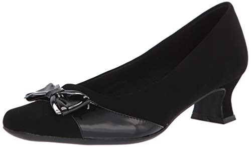 Easy Street womens Pump, Black Suede, 7 X-Wide US