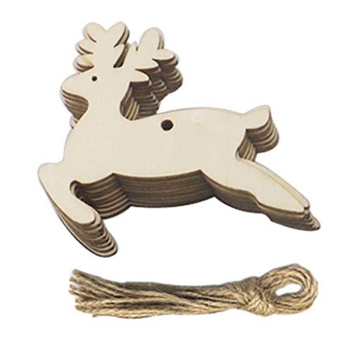 Kubert 100pcs Natural Wood Slices, DIY Wooden Christmas Ornaments Unfinished Predrilled Wood Christmas Elk for Crafts Centerpieces Holiday Hanging Decorations Kubert 100pcs Natural Wood Slices, DIY Wooden Christmas Ornaments Unfinished Predrilled Wood Christmas Elk for Crafts Centerpieces Holiday Hanging Decorations