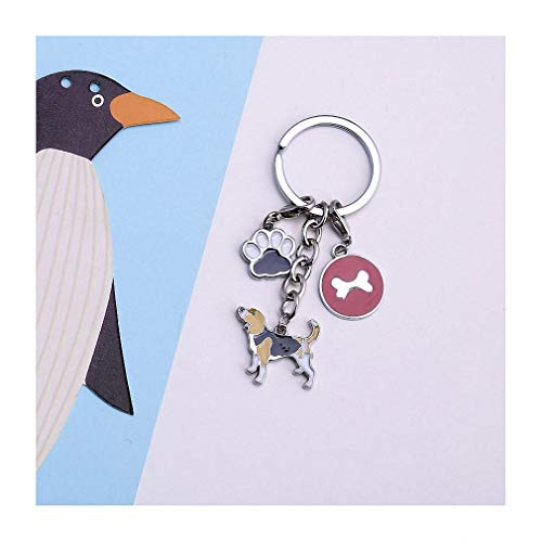 Kytrun Jewelry Shih Tzu Dog Pendant Key Chains for Women Men Girls Silver Metal Alloy Pet Dog Bag Car Keychain Key Ring 07