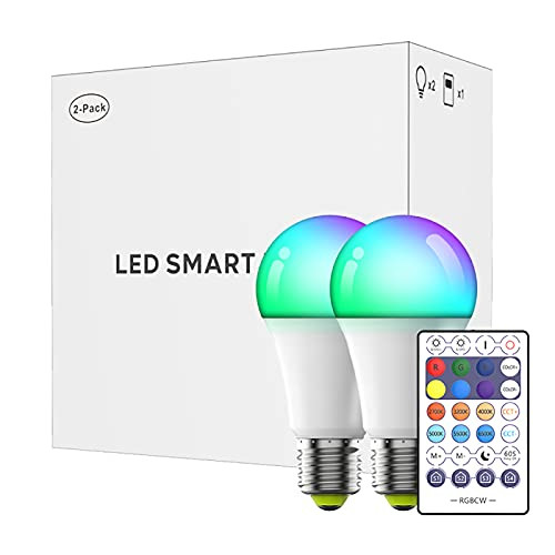 coltd Smart Bulb LED Dimmable Colour Changing Bulb with Remote Control Timer Function for Indoor Lighting Decoration