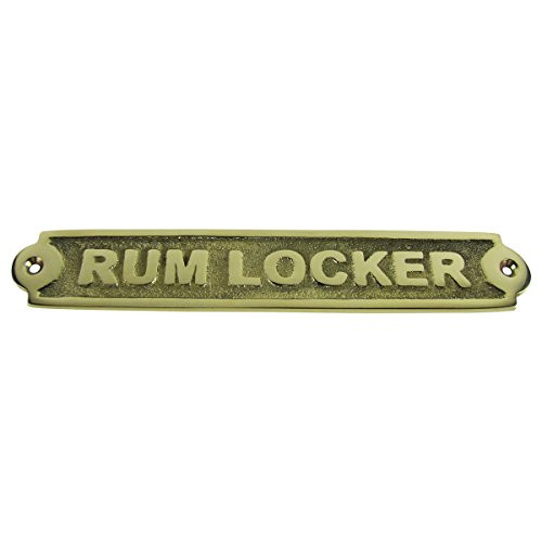 hm Treasure Gurus Solid Brass Ship's Plaque - Rum Locker