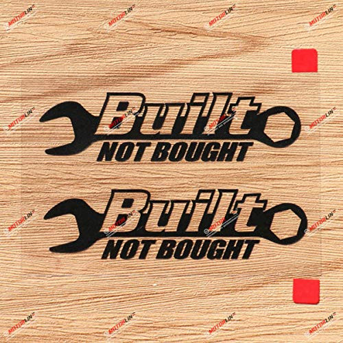 Built Not Bought Decal Sticker Vinyl JDM Euro Drift Racing - 2 Pack Black, 6 Inches No Background 01281