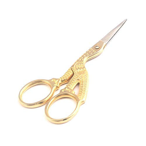 DDP Professional Eye Brow Scissors/Silk 'Stork Scissors Gold Handle'