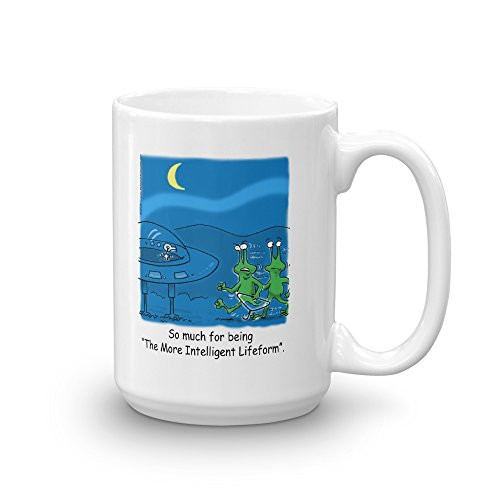 Intelligent Lifeform Coffee Mug - 13th Floor Comic -15oz. White - Science Fiction humor