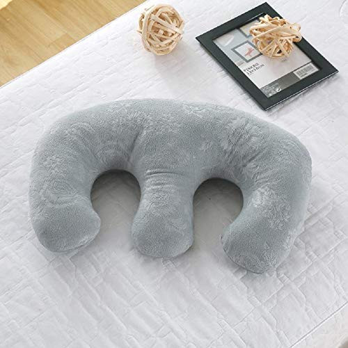 Beauty Salon Breast Pillow Feminine Bolster Breast Pillow for Massage Table, Massage Face Cradle Rest Pillow for SPA Salon,Removable Cover -Light Grey-- Beauty Salon Breast Pillow Feminine Bolster Breast Pillow for Massage Table, Massage Face Cradle Rest Pillow for SPA Salon,Removable Cover -Light Grey--