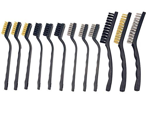 12 Pieces Curved Handle Masonry Brush Wire Bristle for Handle Stainless Steel Metal Wire Scratch Brush Set Cleaning Welding Slag Rust 12 Pieces Curved Handle Masonry Brush Wire Bristle for Handle Stainless Steel Metal Wire Scratch Brush Set Cleaning Welding Slag Rust