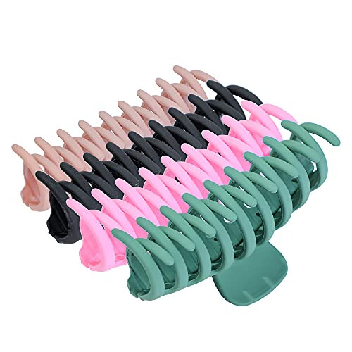 4PCS Big Hair Claw Clips - 4.3 Inches Nonslip Matte Large Hair Claw Clips for Women/Girls, Fashion Hair Accessories Strong Hold Banana Hair Clips for Thick/Thin Hair 4 Color Available -4 Packs- 4PCS Big Hair Claw Clips - 4.3 Inches Nonslip Matte Large Hair Claw Clips for Women/Girls, Fashion Hair Accessories Strong Hold Banana Hair Clips for Thick/Thin Hair 4 Color Available -4 Packs-