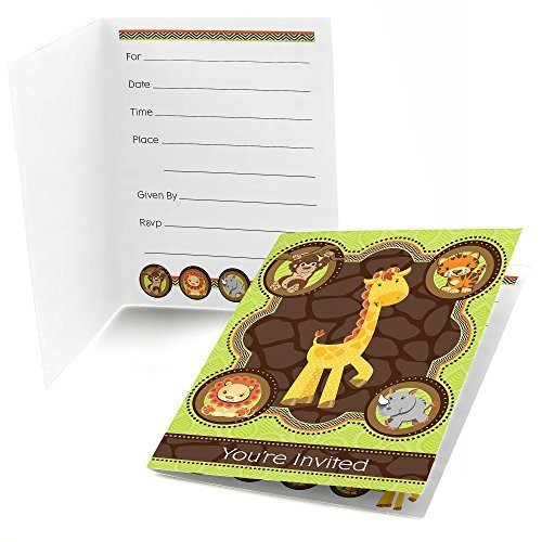 Funfari - Fun Safari Jungle - Fill in Baby Shower or Birthday Party Invitations - Set of 24