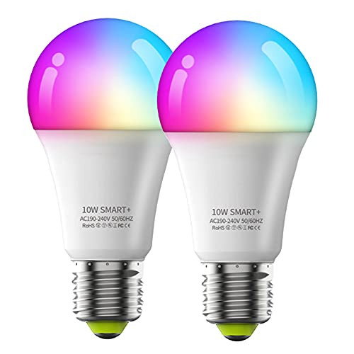 THappy 2 Pcs Tuya Zigbee Smart Bulb, WiFi Dimming Timer Bulb Light, Led Spotlight Timing Bulb, Bluetooth Remote Control 5-Way Bulb, with Magic Light or Remote Control Light