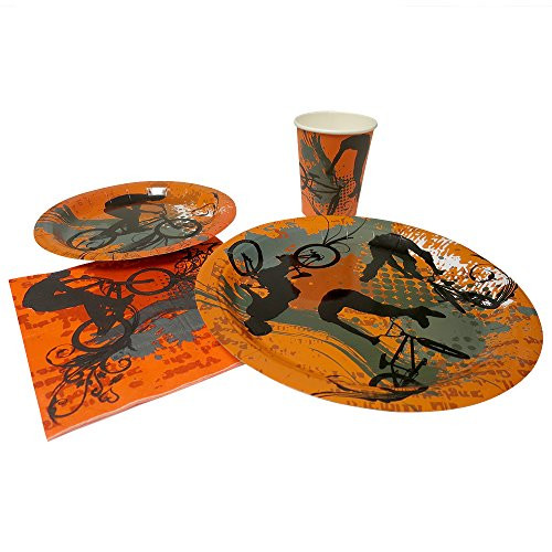 Blue Orchards Extreme Standard Party Packs (65+ Pieces for 16 Guests!), BMX Party Supplies, Skateboarding, Bike