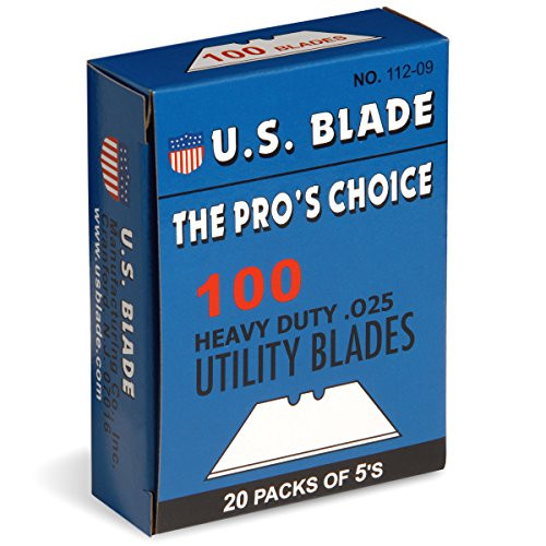 U.S. Blade U-112-09 Utility Blade 2 Notch Heavy Duty 20/5 100 Pak