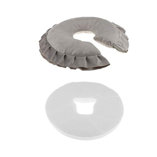 Backbayia Spa Salon Massage Table Neck Pillow Face Cushion  plus 100 Pieces Disposable Face Cradle Cover