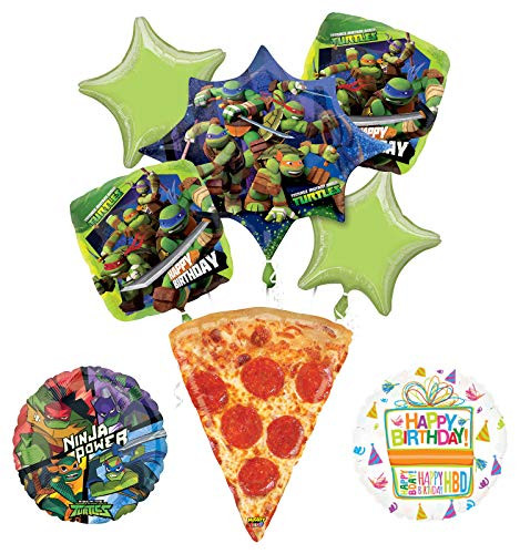 Mayflower Products Teenage Mutant Ninja Turtles Birthday Party Supplies TMNT Pizza Balloon Bouquet Decorations