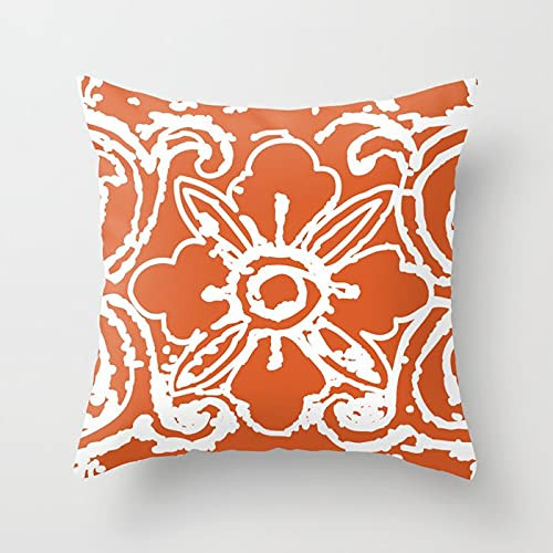 Orange Abstract Flower Throw Pillow Cover Orange Home Decor Modern Cushion Cover Orange and White Fashion Pillow Case Pillow Cover for Home Living Room Bedoom Sofa Couch Chair Decor