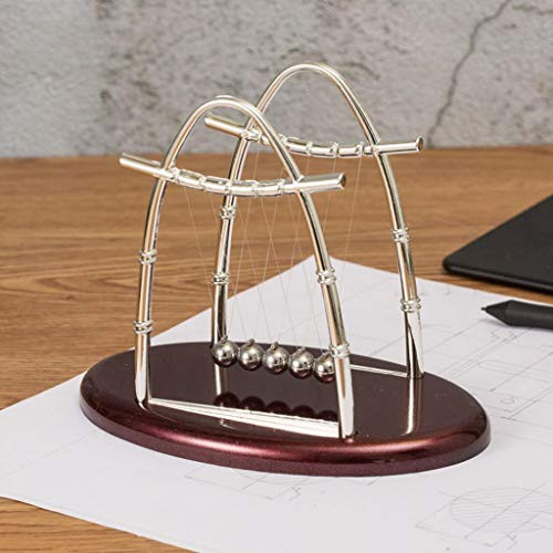 Kekailu Newton's Cradle Toy,Oval Newton's Cradle Balancing Balls Toy Home Deck Decor Physics Learning Tool Home Decorations,A