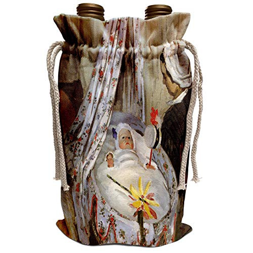 3dRose FabPeople - Claude Monet Portraits - Jean Monet in the Cradle, Claude Monet Portrait Dated 1867, PD-US - Wine Bag -wbg-179211-1- 3dRose FabPeople - Claude Monet Portraits - Jean Monet in the Cradle, Claude Monet Portrait Dated 1867, PD-US - Wine Bag -wbg-179211-1-