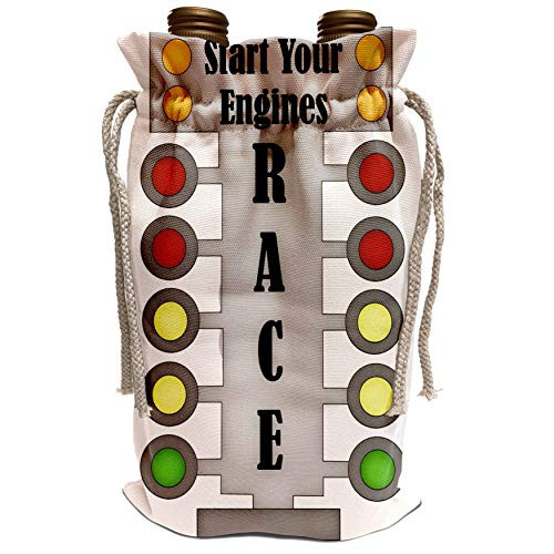 3dRose Anne Marie Baugh - Car Racing - Car Race Start Your Engine Sign - Wine Bag -wbg-210739-1-
