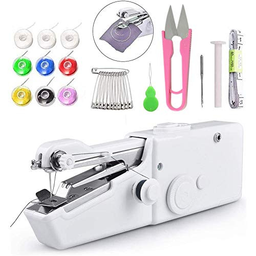 CHUWUJU Handheld Sewing Machine Mini Sewing Machine Portable Sewing Machine Cordless Electric Sewing Machine Quick Repairing Suitable for Home Travel, Clothes, Cloth, Curtain, Pet Clothes, DIY CHUWUJU Handheld Sewing Machine Mini Sewing Machine Portable Sewing Machine Cordless Electric Sewing Machine Quick Repairing Suitable for Home Travel, Clothes, Cloth, Curtain, Pet Clothes, DIY