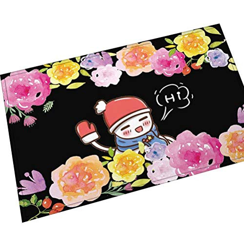 QiongXi Rectangular Floor Mat Entrance Doormat Kitchen Carpet Mat Flannel Carpet Floor Mat Living Room Bedroom Study Children's Creative Entry Mat Absorbent Non-Slip Cartoonlittle boy, 40x60cm