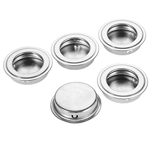 LJGFH Handle 5Pcs Round Recessed Door Handles Stainless Steel Furniture Recessed Flush Pulls Finger Insert Sliding Drawer Handles Pulls Practical -Color : A-