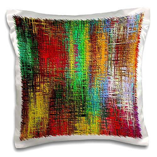 3dRose lens Art by Florene - Digital Painting - Image of Woven Strands Of Red Yellow And Orange - 16x16 inch Pillow Case -pc-300681-1-