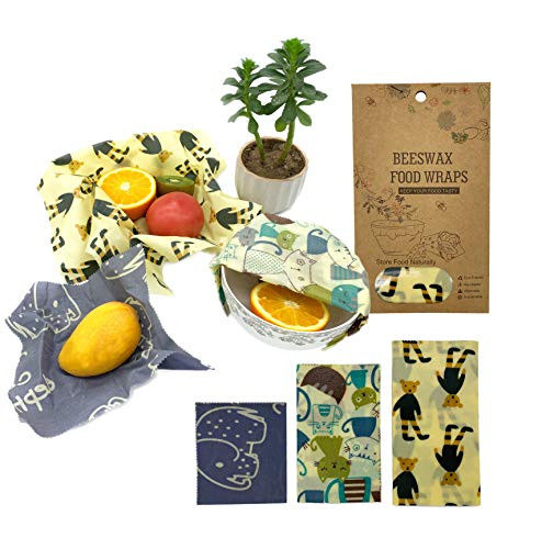 Beeswax Wrap Assorted 3 Pack Organic Premium Eco Friendly Reusable Food Wrap, Biodegradable Sustainable Plastic Free Washable | 1 Small, 1 Medium, 1 Large