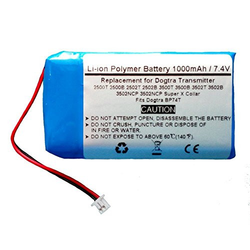 Starnovo 1000mAh/7.4V Li-Polymer Replacement Battery for Dogtra Transmitter 2500T 2500B 2502T 2502B 3500T 3500B 3502T 3502B, Fits Dogtra BP74T