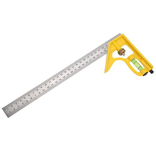 YWBL-WH 300mm Adjustable Right Angle Combination Square 45/90 Measuring Ruler with Level