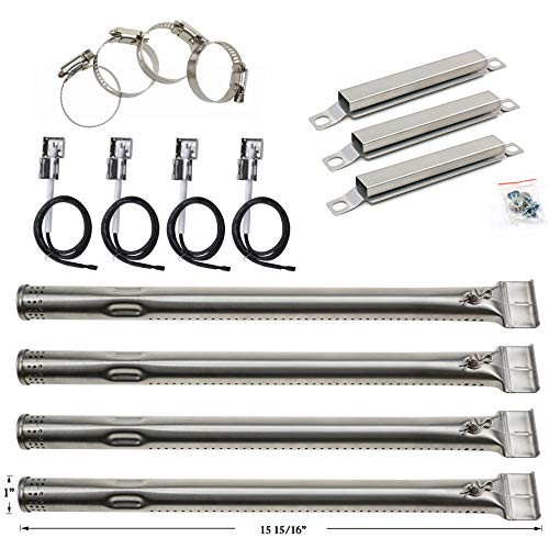Hisencn Repair kit Grill Burner Tube, Crossover Carryover Tubes, Igniter, Hose Clamp Replacement for Charbroil Commercial Series 4 Burner 463247310,463257010, Kenmore Gas Grill Models, 15 15/16" Hisencn Repair kit Grill Burner Tube, Crossover Carryover Tubes, Igniter, Hose Clamp Replacement for Charbroil Commercial Series 4 Burner 463247310,463257010, Kenmore Gas Grill Models, 15 15/16"