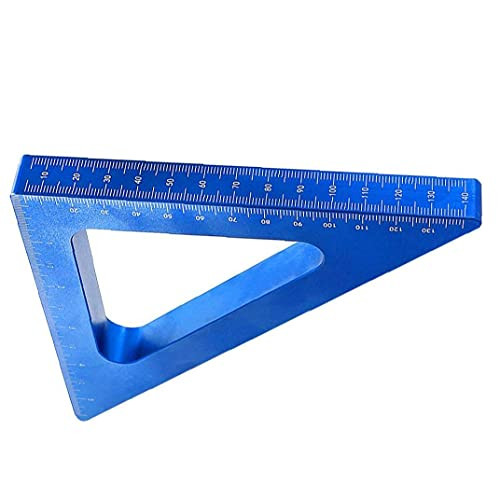 Carpenter Triangle Ruler Woodworking Right Angle Ruler Multifunctional 90 Degree Measure Scale Blue