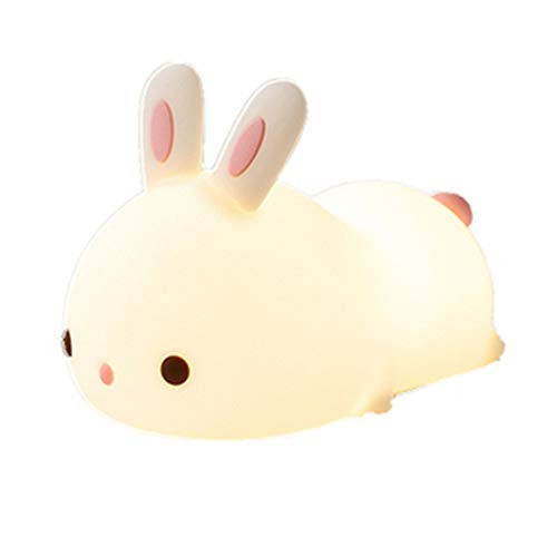 Ccoco Kids Bunny Night Lights, Cute Lamp Silicone Baby Night Light,Color Changing Led Nightlight with Touch Sensor and Remote Control, Kawaii Room Decor, Baby Toys