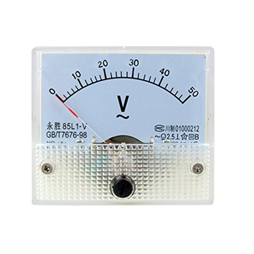 uxcell 85L1 AC 0-50V Rectangle Analog Panel Voltmeter Gauge