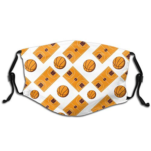 Unisex Face Mask Guard Cover, Reusable Anti-Dust Neck Gaiter Balaclava,Sketch Art Style Game Field Gym Floor Vintage Style Pattern Grunge Look Washable Scarf Coving for Sport Outdoor