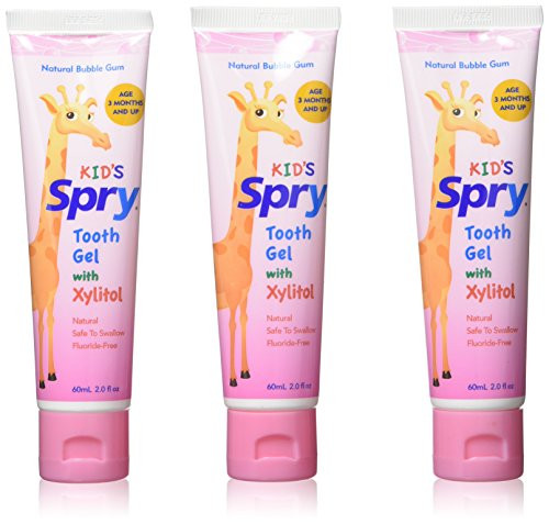 Spry Xlear Kids's Tooth Gel with Natural Xylitol, Bubble Gum, 3 Count