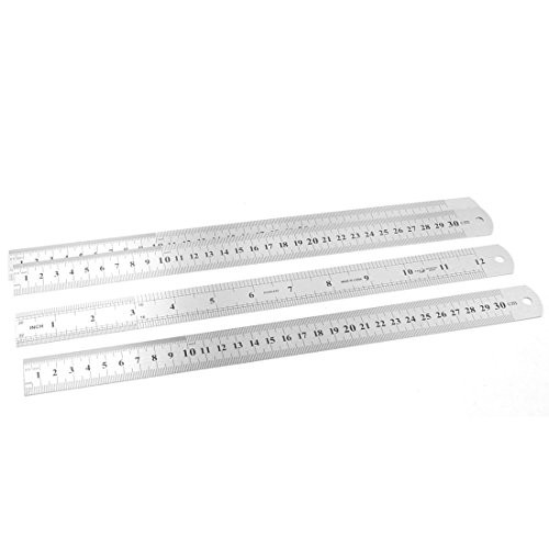 Aexit Office Students Linear Measurement Straight Edge Ruler Measuring Tool 30cm 12 Rulers Inch 4pcs