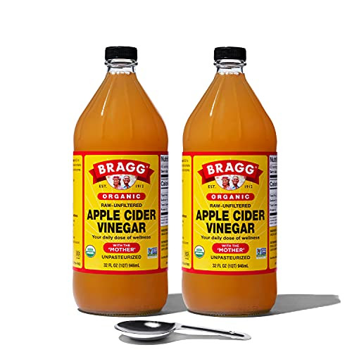 Bragg Organic Apple Cider Vinegar With the Mother USDA Certified Organic Raw, Unfiltered All Natural Ingredients, 32 Fl Oz W/ Measuring Spoon, 2 Pack Bragg Organic Apple Cider Vinegar With the Mother USDA Certified Organic Raw, Unfiltered All Natural Ingredients, 32 Fl Oz W/ Measuring Spoon, 2 Pack